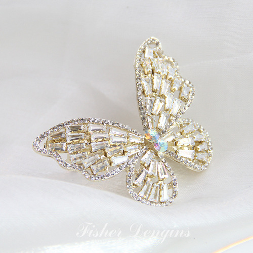 New Sparkling Zirconia Water Drill Butterfly Spring Clip Large Butterfly Hair Clip Korean Metal Teenager Hair Accessory Hair Pin