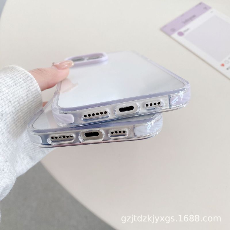 Apple 16promax 携帯電話ケース iPhone14 アクリル 2.0 落下防止ソリッドカラーに適したシンプルなゼリー 2 色|undefined