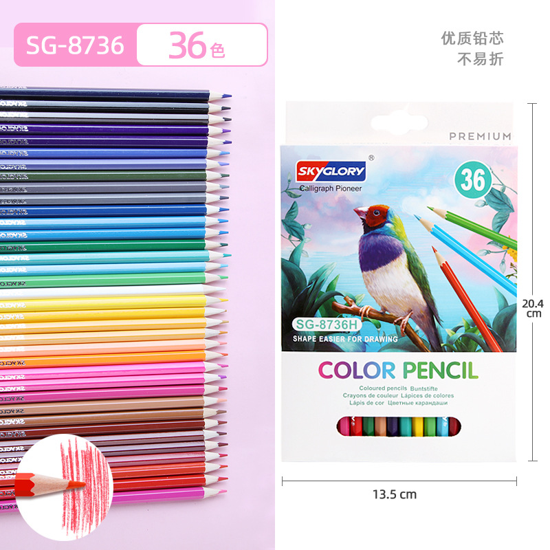 Juego de lápices de colores plásticos al por mayor, lápices de arte a base de aceite para estudiantes y niños