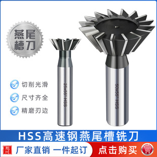 Cross-border new high-speed steel straight shank dovetail milling cutter 45/55/60 degree high-speed steel tool milling cutter wholesale
