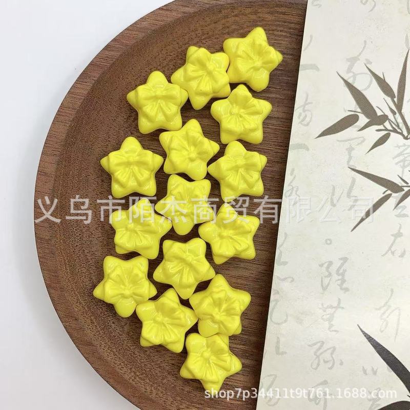 亚克力蝴蝶结五角星串珠 diy发绳饰品配件手机链包挂钥匙扣材料|undefined