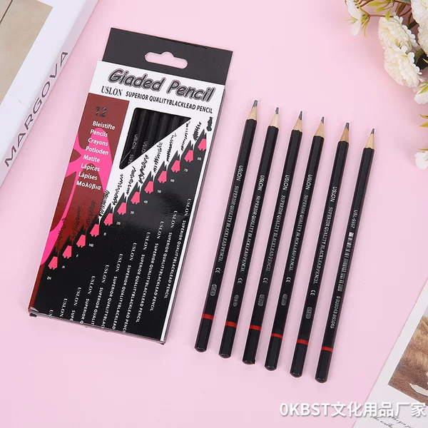 Professional Sketching Pencil Set, 12-Piece Boxed Set, 2H-8B Sketching Drawing Art Pencils, Learning Supplies, Cross-Border
