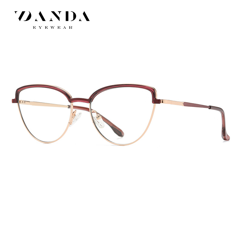 TB3205 bicolor elástico pierna de Trabajo Anti-azul gafas de luz 2023 Comercio exterior nuevo Marco de las mujeres de moda europea y americana gafas lisas