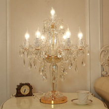 欧式水晶台灯奢华卧室床头大气创意温馨婚房美式客厅烛台装饰灯具