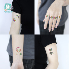 瑞卡龍新款亞馬遜閃粉紋身貼防水比賽臉貼彩虹貼紙tattoo sticker