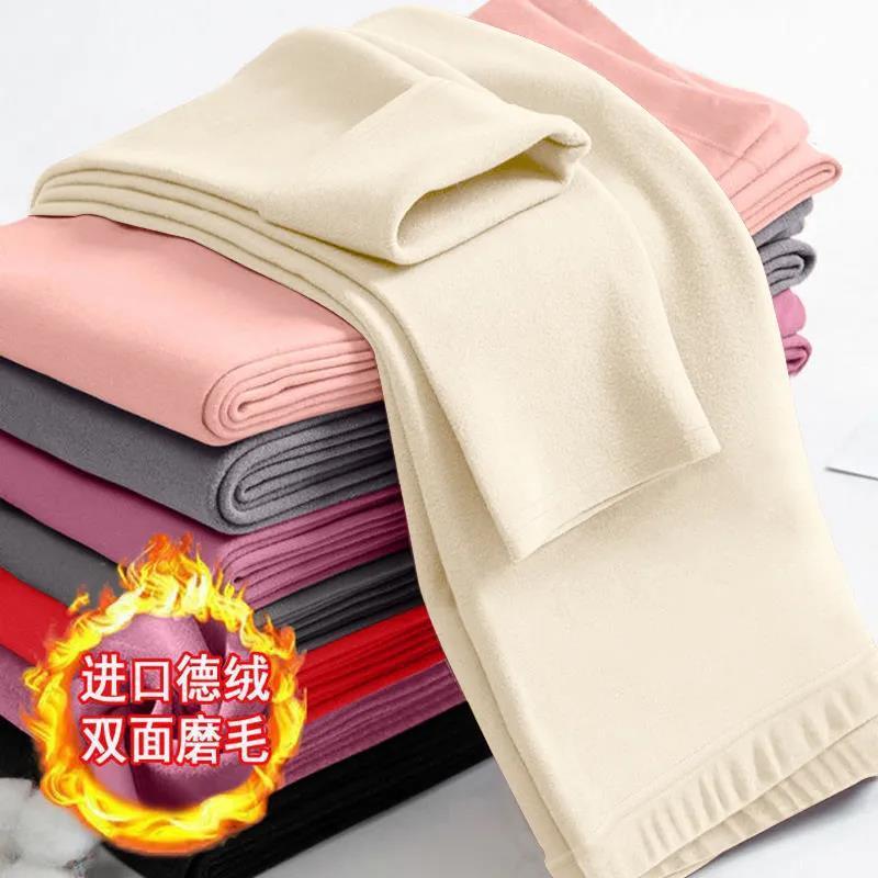 따뜻한 바지 여성용 벨벳 자체 가열 37 도 일정한 온도 양면 샌딩 레깅스 모든 경기 슬림핏 슬리밍 탄성 여성용 바지