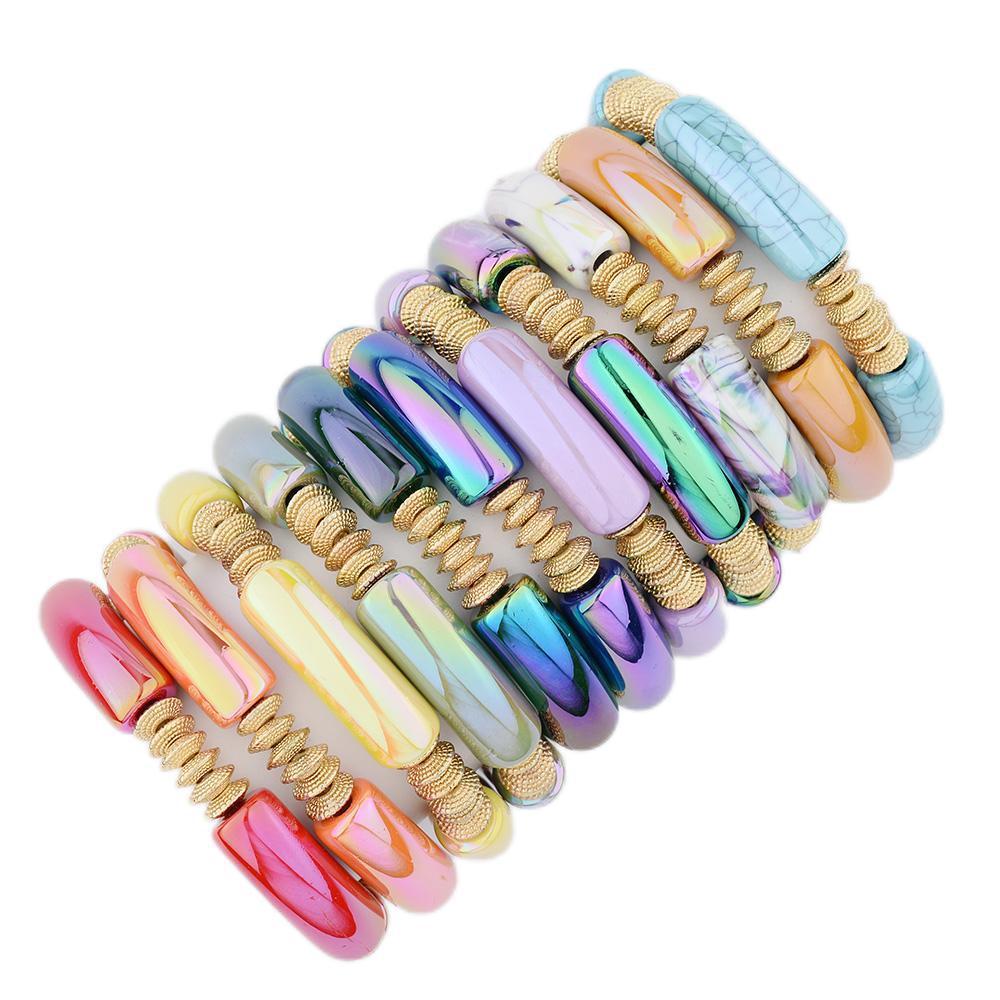 Electroplating Gold Plating Process Golden Plated, Multi-Color Plating Plating Material Basic Modern Style Geometric Metal Wholesale Bangle