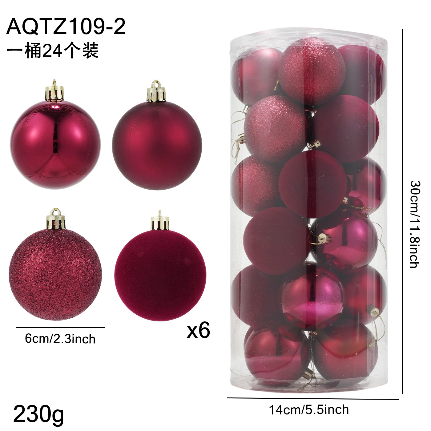 Bolas de Navidad Rojas de 6CM / 24