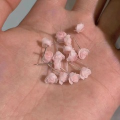 Pink girly flowers small earrings exquisite niche design high-end earring temperament versatile light luxury earrings