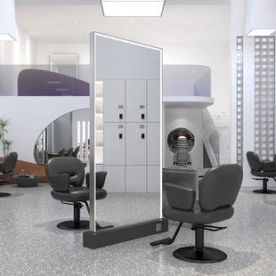 J8 Fashion Floor Mirror Lamp Hair Salon Hair Cutting Floor Mirror with Hair Salon Single Double-Sided Full Body Mirror Barber Shop G3