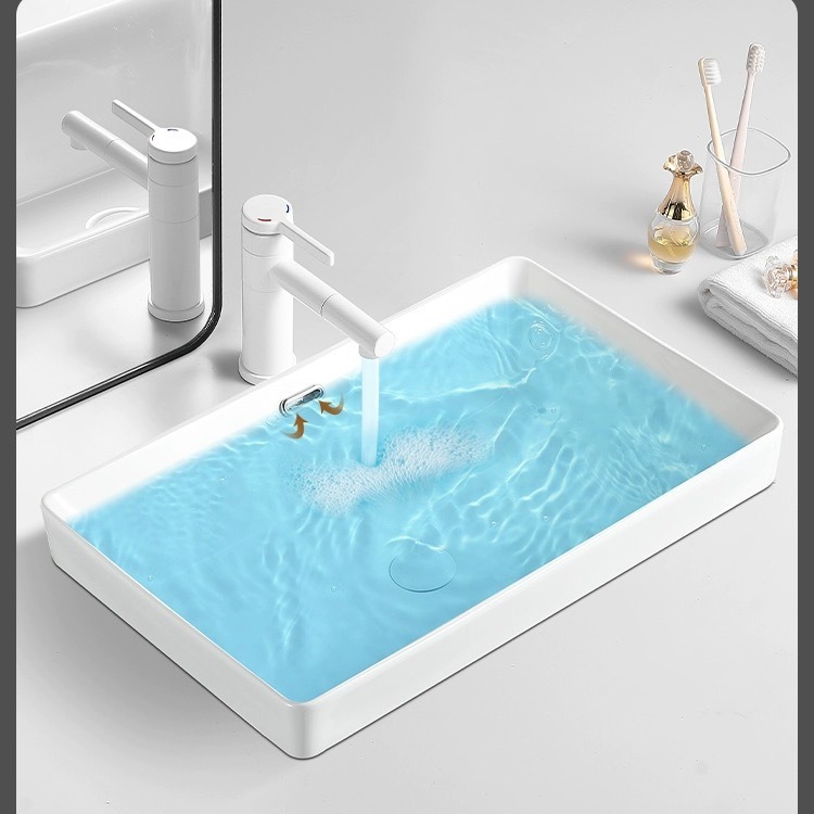 lavabo cerámico semicrustado lavabo lavabo de baño hotel lavabo rectangular lavabo balcón lavabo