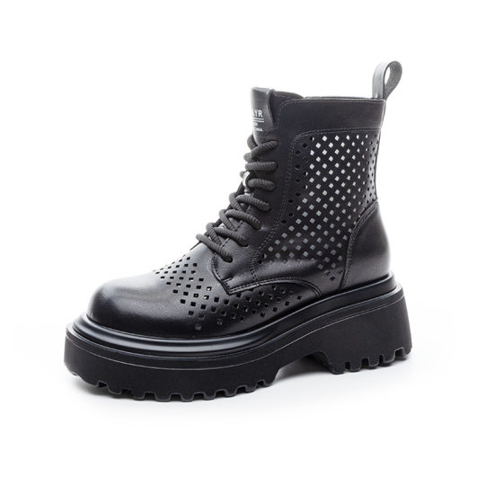 Martin Boots Women's 2025 Summer Leather Punched Short Tooling Boots British Style Casual Fashion All-Match Women's Boots