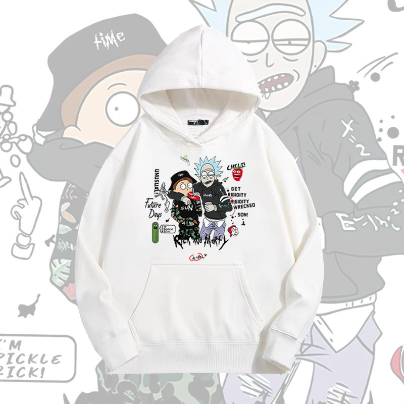 American Animation Rick and Morty Hooded Wear Men's Autumn Student Fashion Brand Loose Shoulder Long Sleeve Jacket
