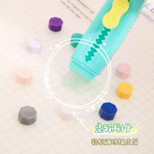 Creative retractable eraser belt brush. Elementary school students use the beautiful push-pull eraser to wipe clean without leaving any traces.