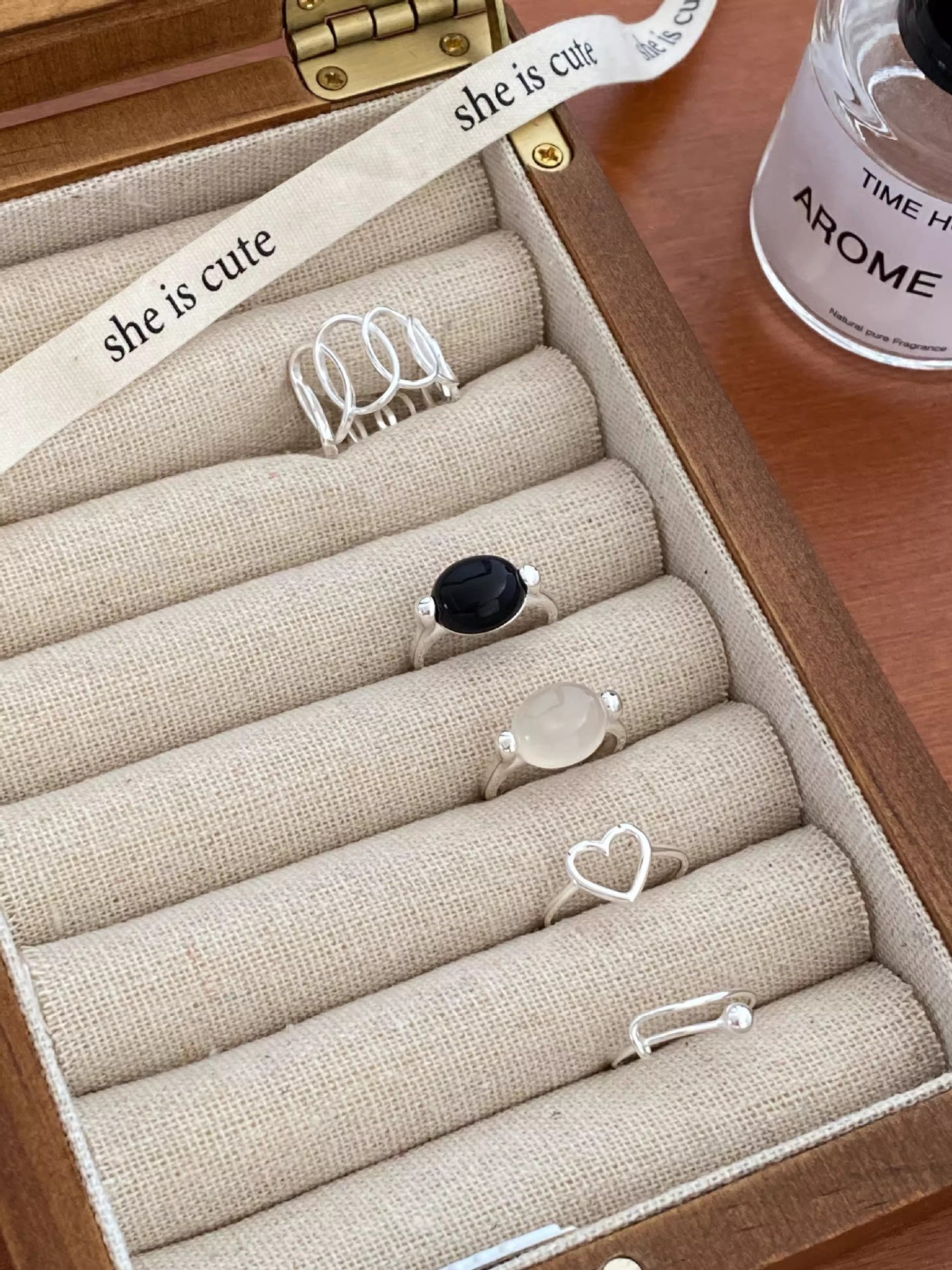 2g Weight Rings Classification Adjustable Ring Size 1 Piece Quantity Holiday, Tea Party Occasion 925 Sterling Silver Material Geometric Pattern All Seasons Season Women's Gender Elegant, Simple Style Style 1 Piece 925 Sterling Silver Geometric Rings 10