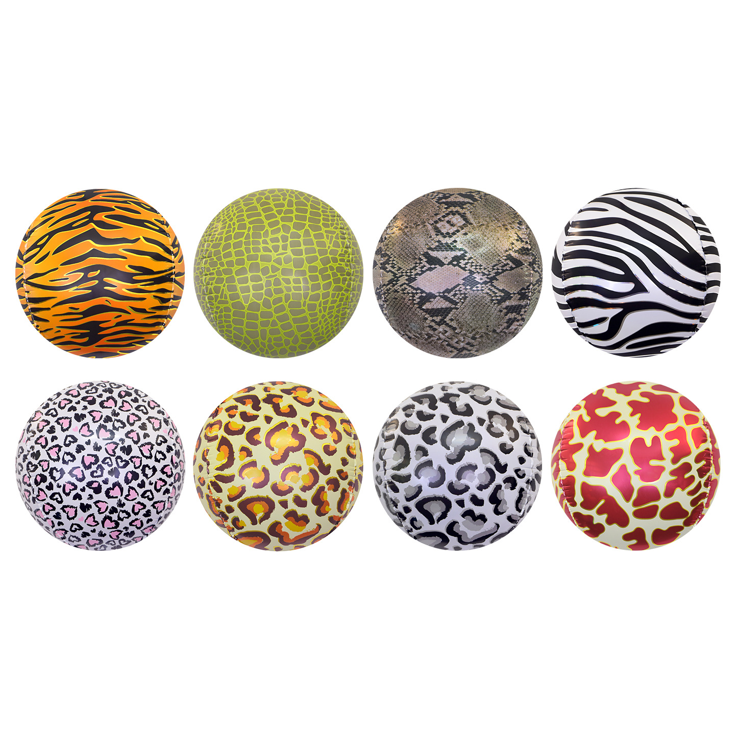 Decoración de fiesta de cumpleaños para fotos de fondo props 4D estereoscópicos circulares patrón de estriado de animales de película de aluminio gran globo