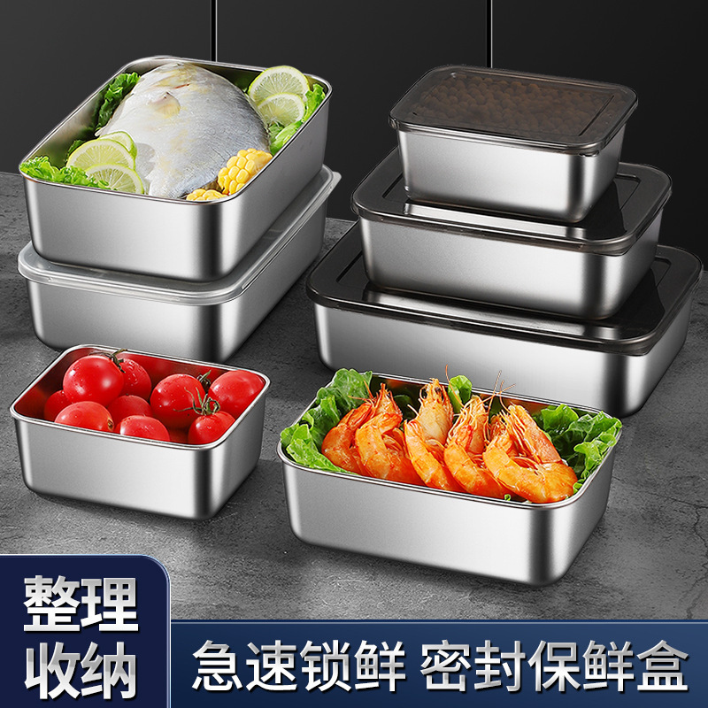 Stainless Steel Food Preparation Tray, Hot Pot Side Dish Tray, Food Preparation Square Tray, Rectangular Storage Tray, Picnic Lunch Box