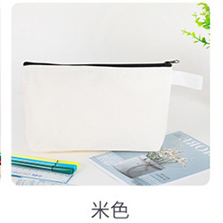 跨境亚马逊现货空白拉链帆布笔袋手拿化妆包文具零钱袋定制印logo|undefined