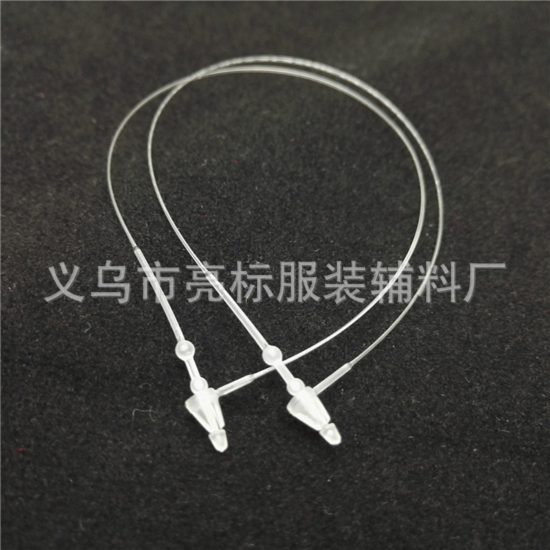 现货批发通用尖头穿针塑料扎带服装胶针尖头透明手穿针pp塑料绳