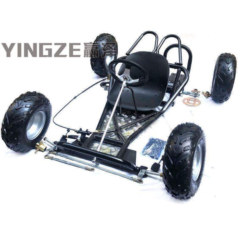 Go-kart four-wheel motorcycle karting accessories, complete set of frame assembly, body, front steering, rear axle, and wheels