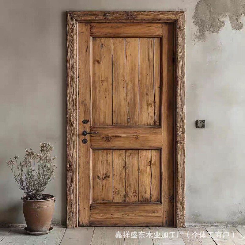 Old Elm Wood Bedroom Door, Wabi-Sabi Style Solid Wood Entry Door, Self-Built House, Natural Wood Homestay Interior Door, Vintage Wooden Door Old Elm Wood Bedroom Door, Wabi-Sabi Style Solid Wood Entry Door, Self-Built House, Natural Wood Homestay Interior Door, Vintage Wooden Door
