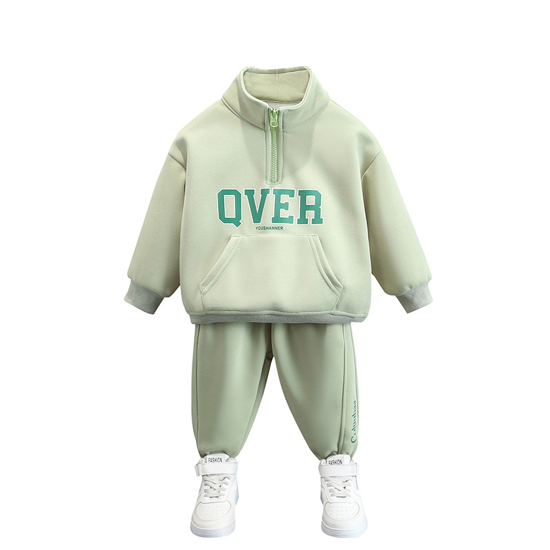 e autunno 2024 Nuovo set di due pezzi alla moda primaverile per bambini, abbigliamento sportivo per bambini alla moda_voghion.com