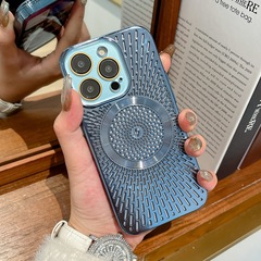 冰感镂空散热适用iPhone17手机壳电镀磁吸自带镜头膜苹果16保护套