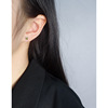 Earrings, brand fashionable zirconium, Korean style, simple and elegant design, silver 925 sample