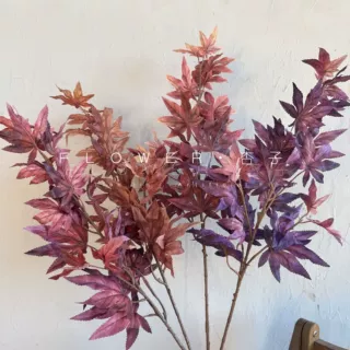 高仿真枫叶秋色枫叶仿真绿植婚礼堂插花假树枝 家居软装园林造景