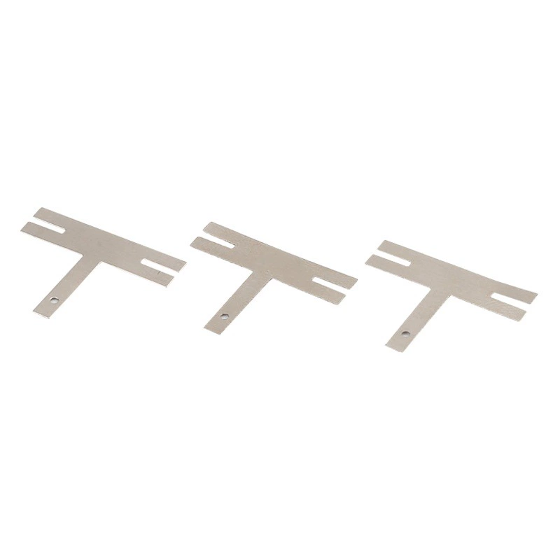 Фабрика оптом Т-образный никель металлические формы Аппаратные аксессуары литиевая батарея 18650 защита пластины серебро