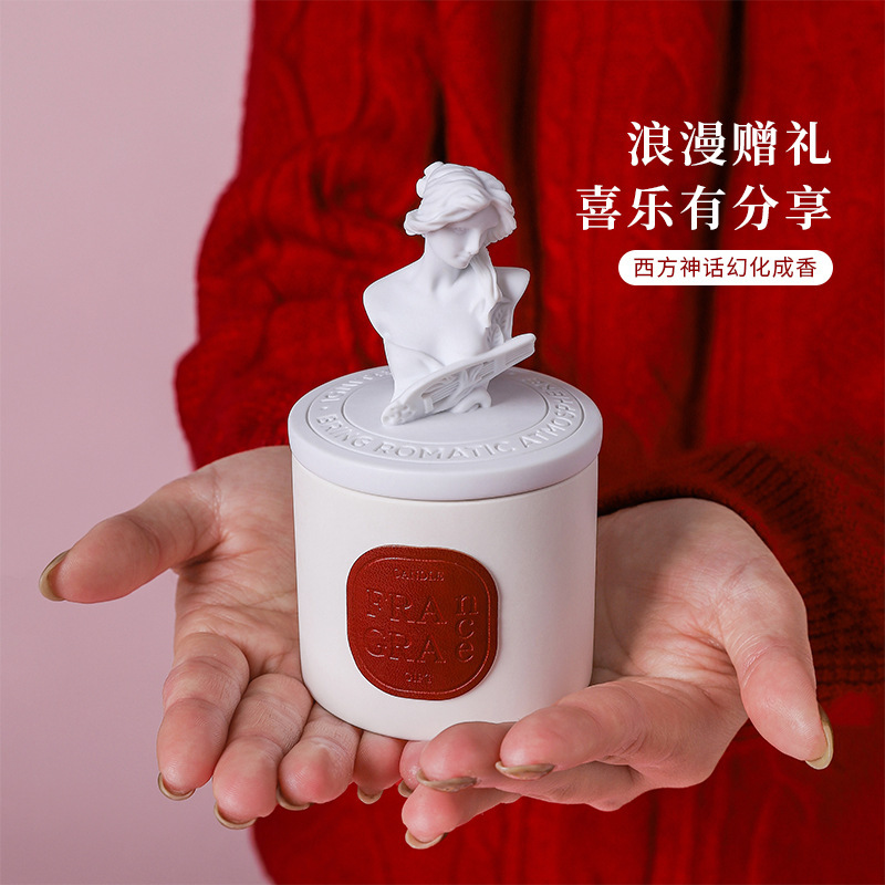 新婚礼盒雕像香薰蜡烛香氛生日礼物结婚伴手礼盒小众节日礼品套装|undefined