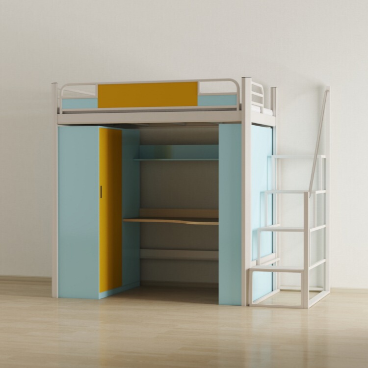 Apartment Bed, Under-Bed Table, Step Ladder, College Student School Dormitory Unit, Dormitory, Company Employee Combination Iron Bed Apartment Bed, Under-Bed Table, Step Ladder, College Student School Dormitory Unit, Dormitory, Company Employee Combination Iron Bed