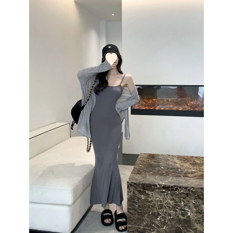 2025 新しい夏のスタイルの女性のウエスト痩身純粋な欲望ホットガールベストサスペンダーノースリーブ気質ドレス|undefined