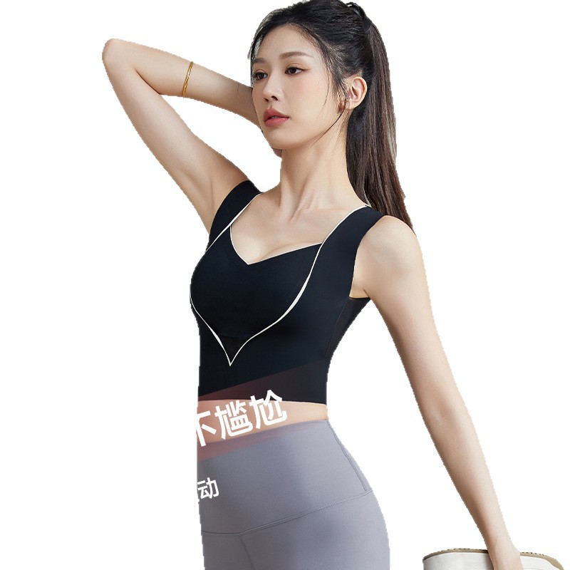 Nuevos productos transfronterizos falsos dos piezas de ropa interior sin marcas mujeres delgada gran pecho pequeño chaleco deportivo belleza back bra al por mayor