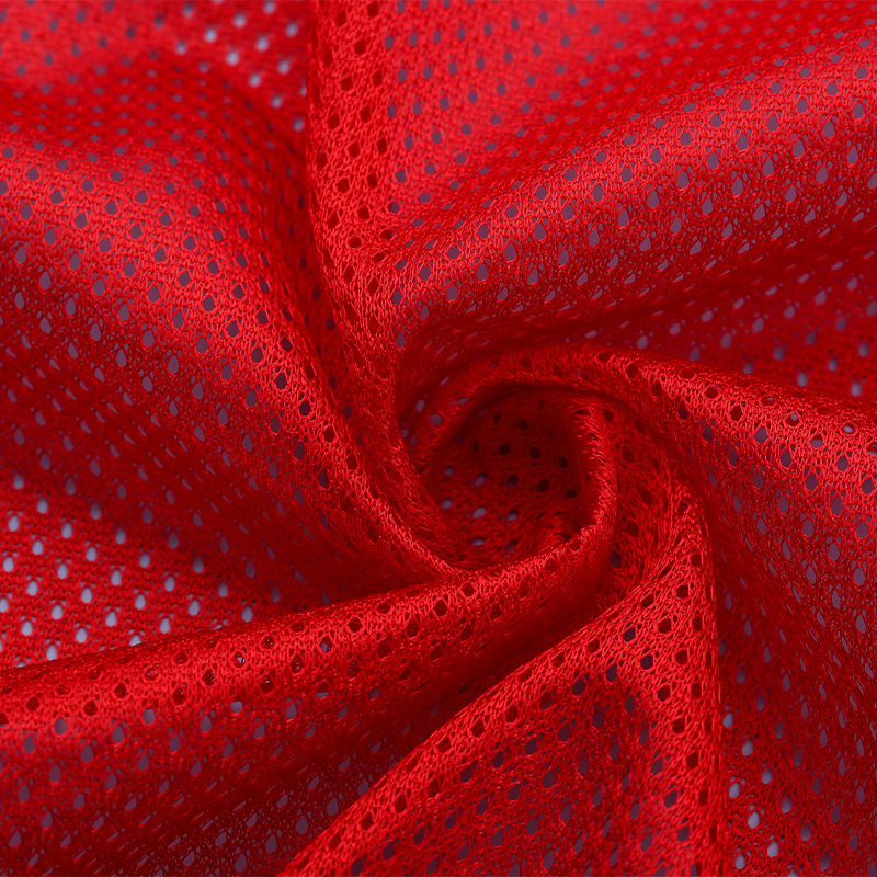 厂家供应满天星网眼布 运动校服球衣服涤纶弹力面料网眼布现货批