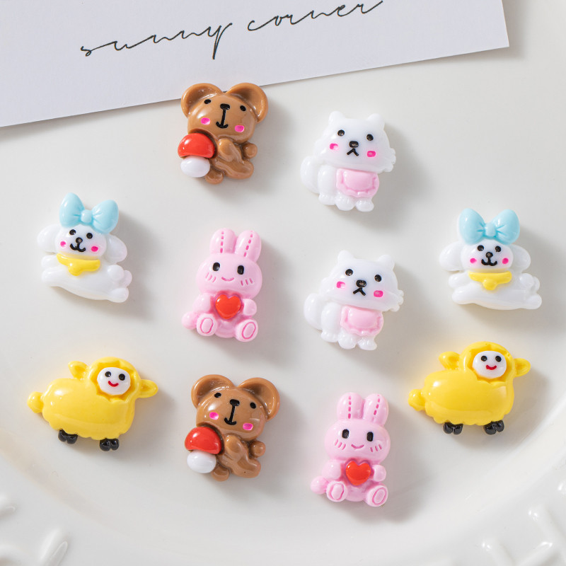 Directo de fábrica diy crema pegamento resina accesorios animales teléfono móvil shell taza de agua llavero parche jalea pegamento animal