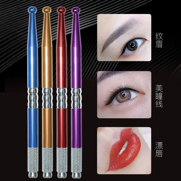 Authentic High-End Alloy Professional Eyebrow Embroidery Pen, Fog Tattoo Eyebrow Embroidery, Manual Pen Tattoo Knife Holder Supplies, Manual Pen