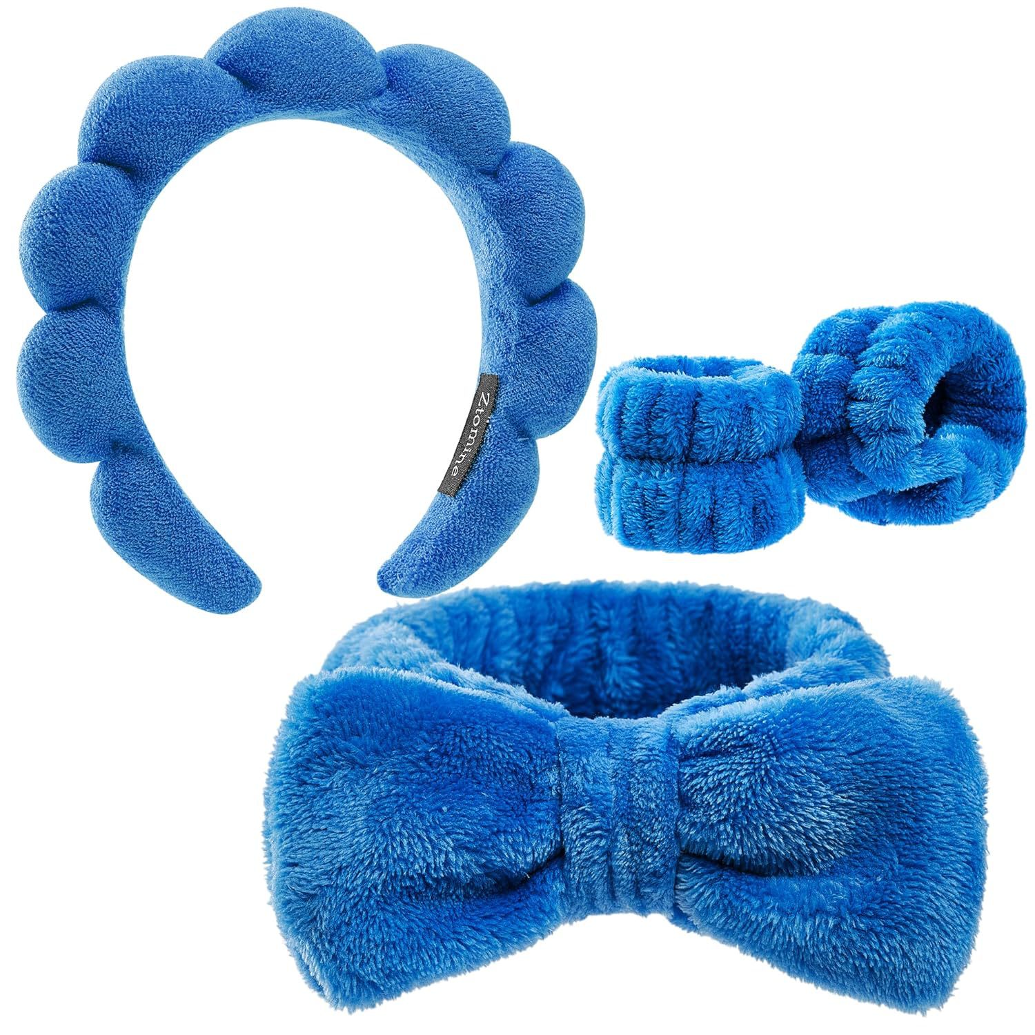 Diadema de nube transfronteriza europea y americana, esponja, diadema de giro superior de cráneo alto, diadema de lavado de cara femenino, pulsera, traje de cuatro piezas