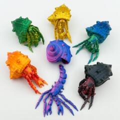 跨境3D打印寄居虾可拆卸可活动关节手办模型鱼缸造景创意儿童礼物
