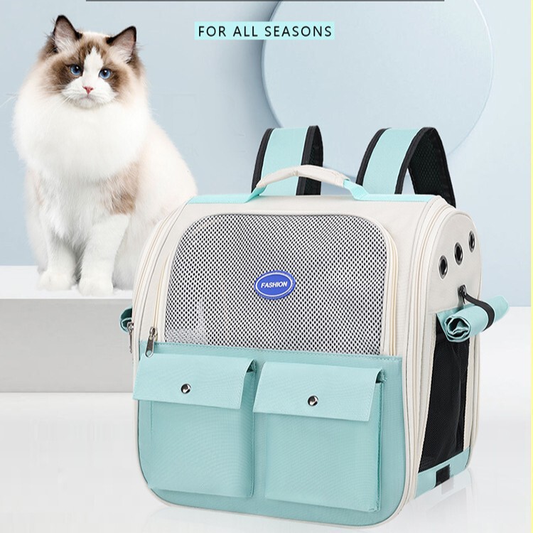 Cat Backpack, Portable Double-Shoulder Pet Bag, Breathable Cat Backpack, Large-Capacity Pet Travel Backpack