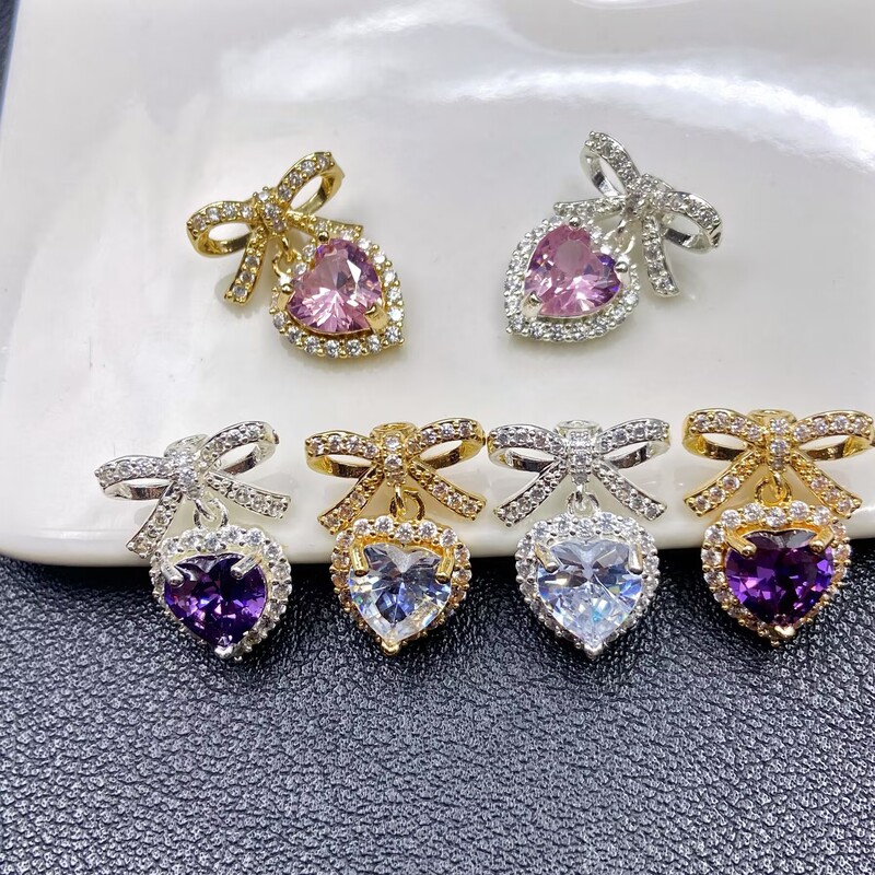 14K Gold-Plated Heart Bow Pendant Crystal Bracelet DIY Bead Spacer Beads Wholesale Accessories DIY Jewelry 14K Gold-Plated Heart Bow Pendant Crystal Bracelet DIY Bead Spacer Beads Wholesale Accessories DIY Jewelry