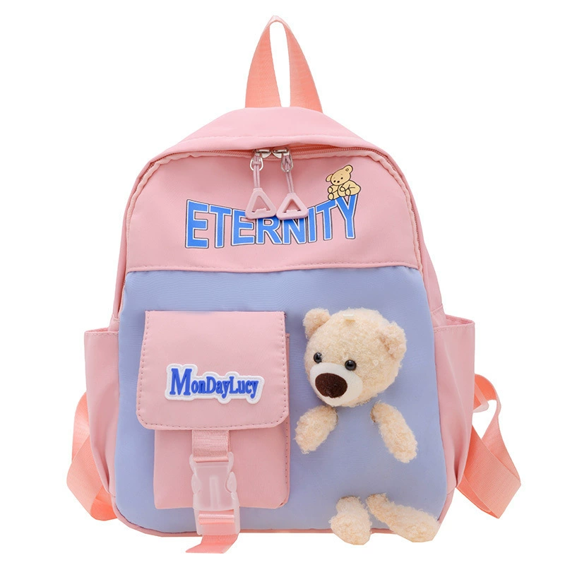 Cartoon school bag for early age, card holder, backpack, cute children's shoulder bag for leisure, wholesale, with little bears