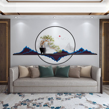 新中式墙布电视背景墙客厅墙纸造型壁纸酒店茶室抽象山水壁画装饰