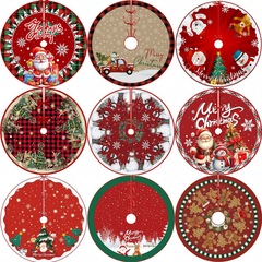 新しい国境を越えたクリスマスの木のスカートクリスマスの装飾品の漫画のプリントの木のスカートはクリスマスツリーの底のエプロンを並べます。