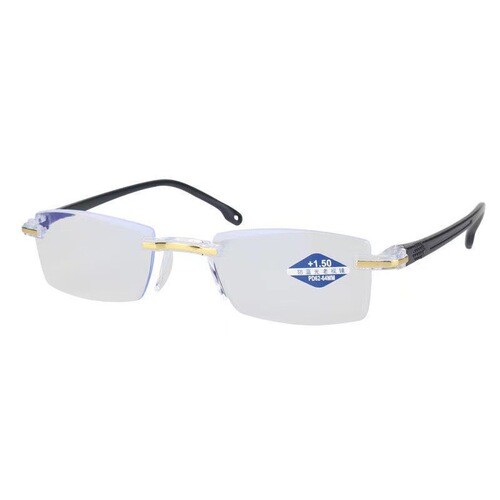 Anti-blue light frameless edge-cut reading glasses, street stall reading glasses, reading glasses wholesale