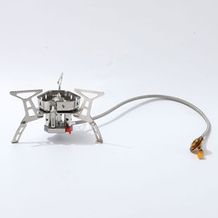 Cassette Stove Outdoor Portable Gas Stove Windproof Fierce Fire Three-Head Stove Folding Water Boiling Tea Gas Stove