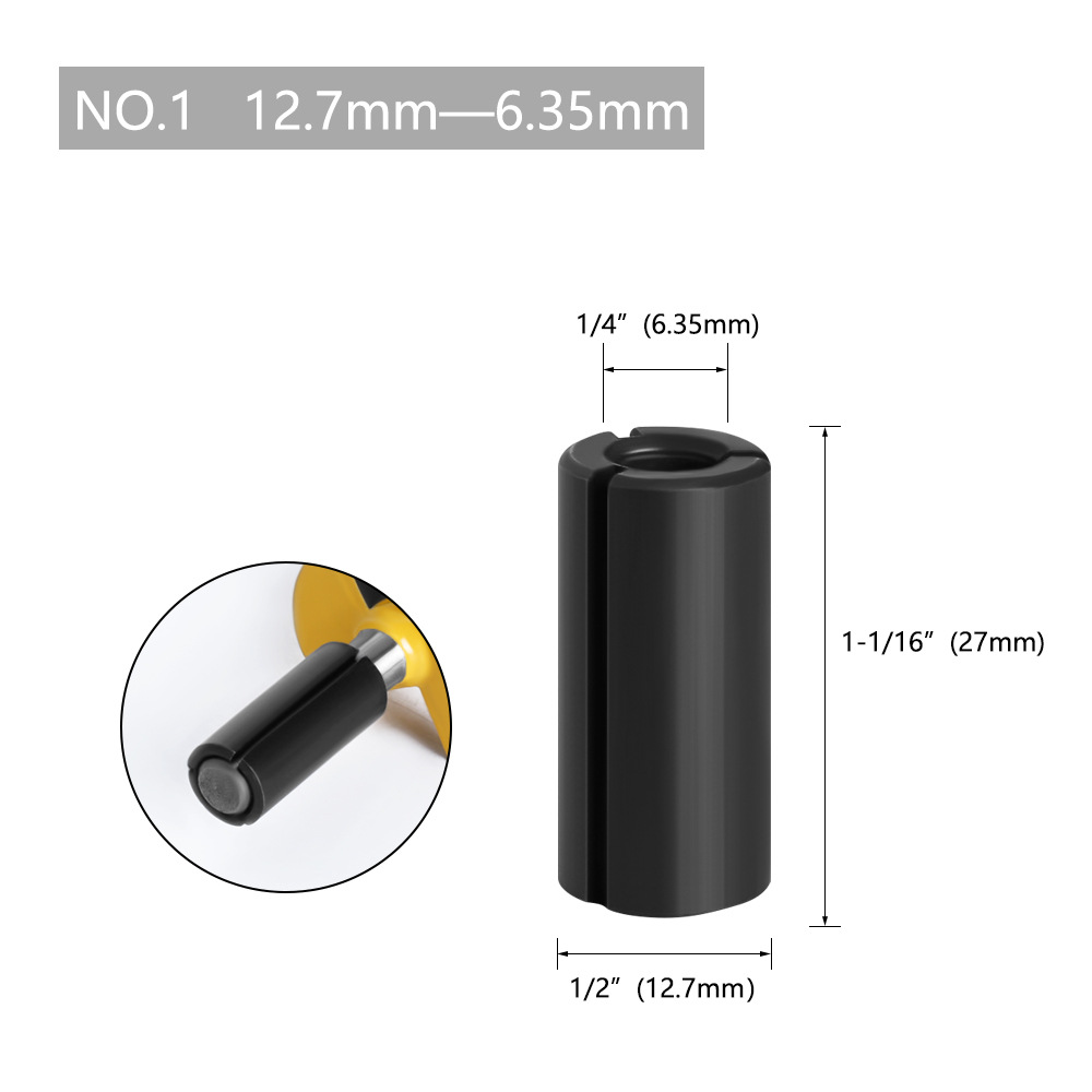 Cortador de fresado clip de conversión máquina de grabado adaptador de máquina de recorte de conversión multi-especificación Chuck carpintería fresado cortador mango de conversión
