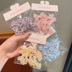 ハートビートシグナルプリンセススタイルパールリボンサメクリップ甘い後頭部グリッパー女性の新しいヘアスタイリングヘアアクセサリー