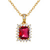 24k color plated ruby ​​red pendant (excluding chain)