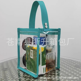 Manufacturer Customized Transparent Pvc Waterproof Handbag Simple Satchel Mobile Phone Water Cup Snack Storage Bag Hand